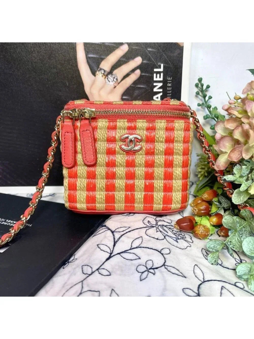 Chanel Chain Shoulder Vanity Basket Bicolor